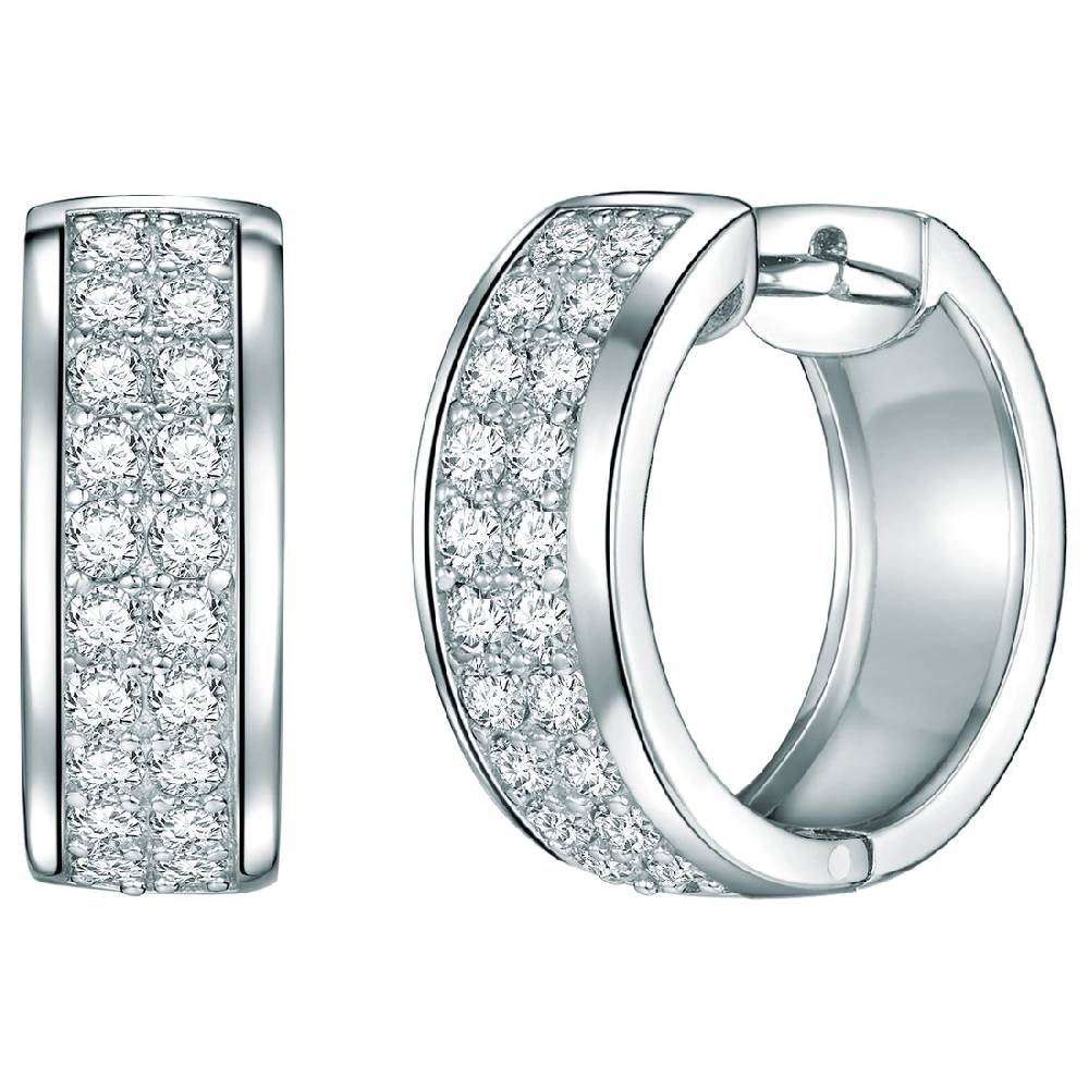 Rafaela Donata Klappcreolen Sterling Silber Zirkonia weiß