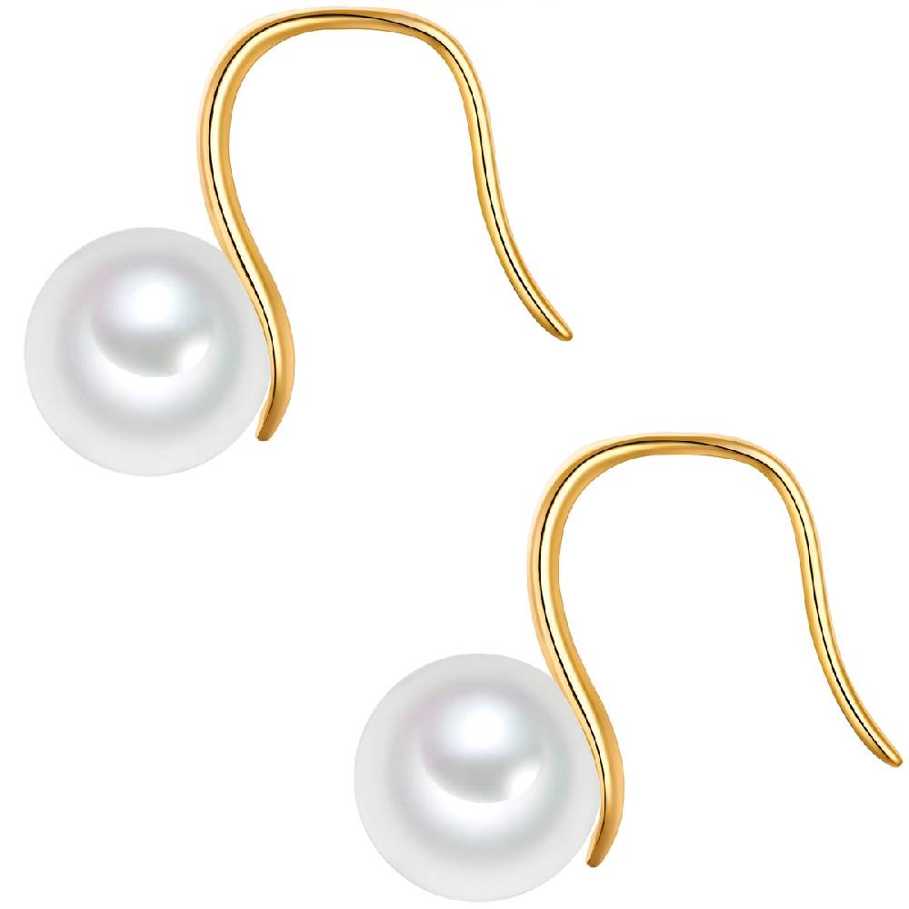 Rafaela Donata Ohrhänger Sterling Silber Gelbgold Muschelkernperle Weiß