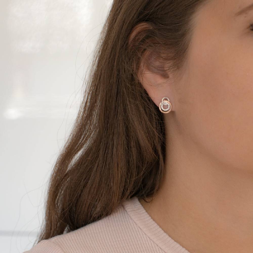 Rafaela Donata Ohrstecker Sterling Silber Bi-Color Zirkonia Weiß