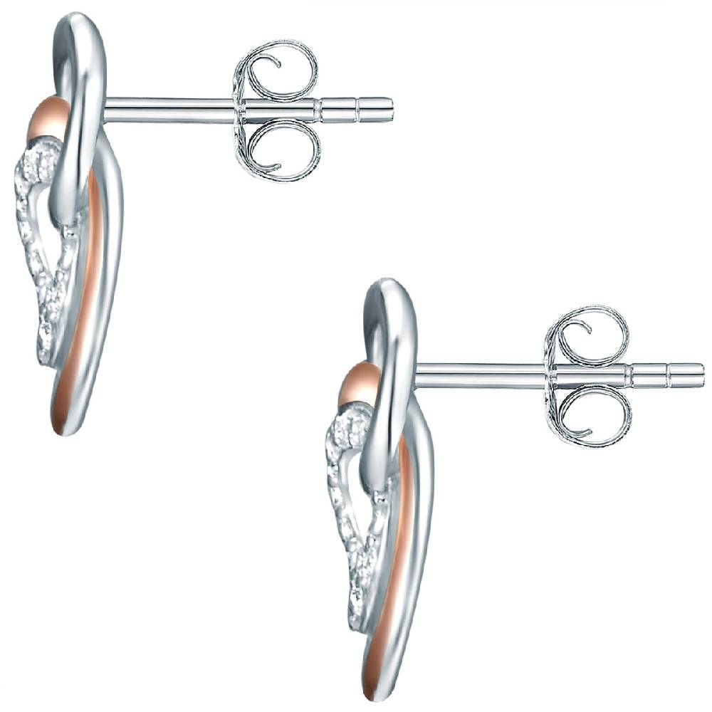 Rafaela Donata Ohrstecker Sterling Silber Bi-Color Zirkonia Weiß