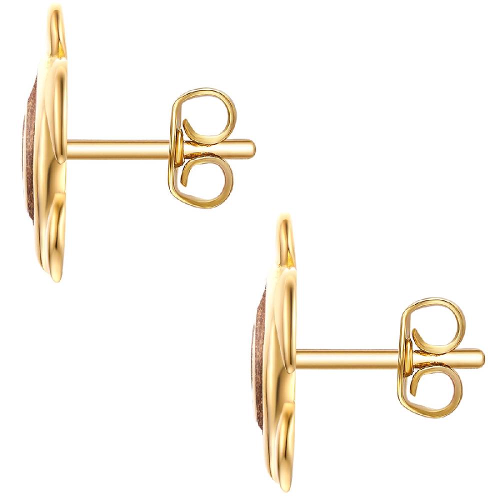 Rafaela Donata Ohrstecker Sterling Silber Gelbgold Emaille Braun