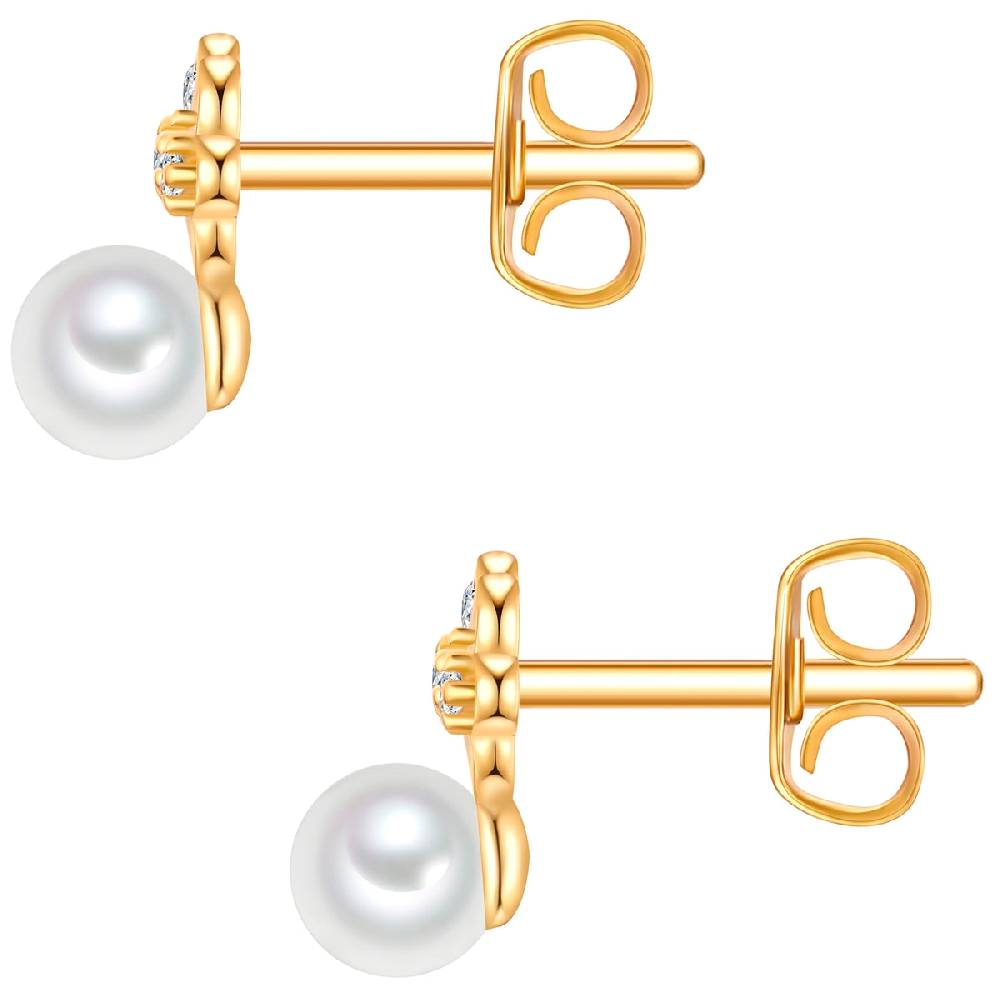 Rafaela Donata Ohrstecker Sterling Silber Gelbgold Perle (synth.) Weiß