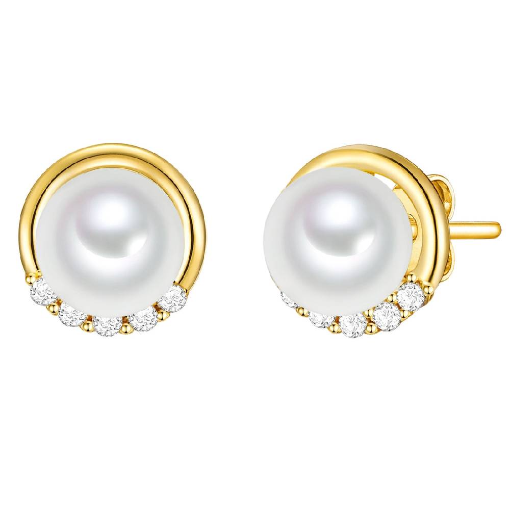 Rafaela Donata Ohrstecker Sterling Silber gelbgold Perlmutt weiß Rafaela Donata Ohrstecker Sterling Silber gelbgold Perlmutt weiß