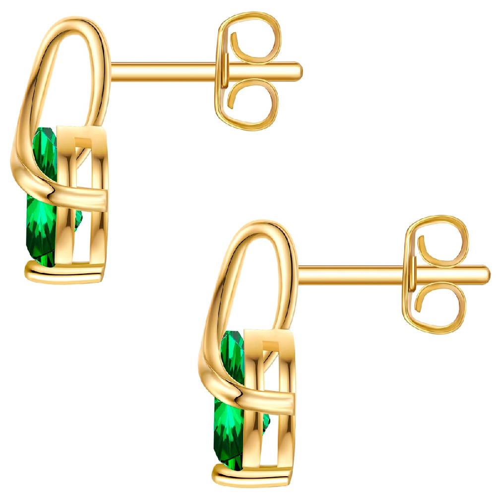 Rafaela Donata Ohrstecker Sterling Silber Gelbgold Zirkonia Grün