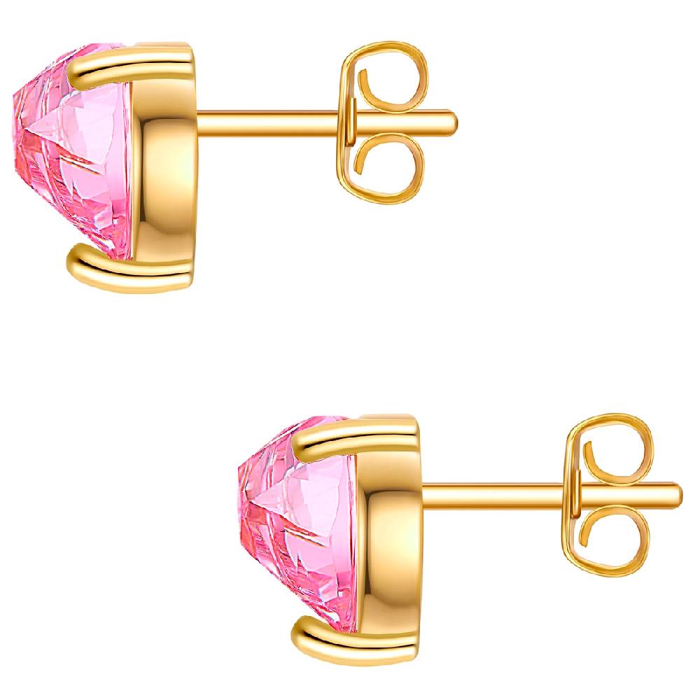 Rafaela Donata Ohrstecker Sterling Silber Gelbgold Zirkonia Rosa