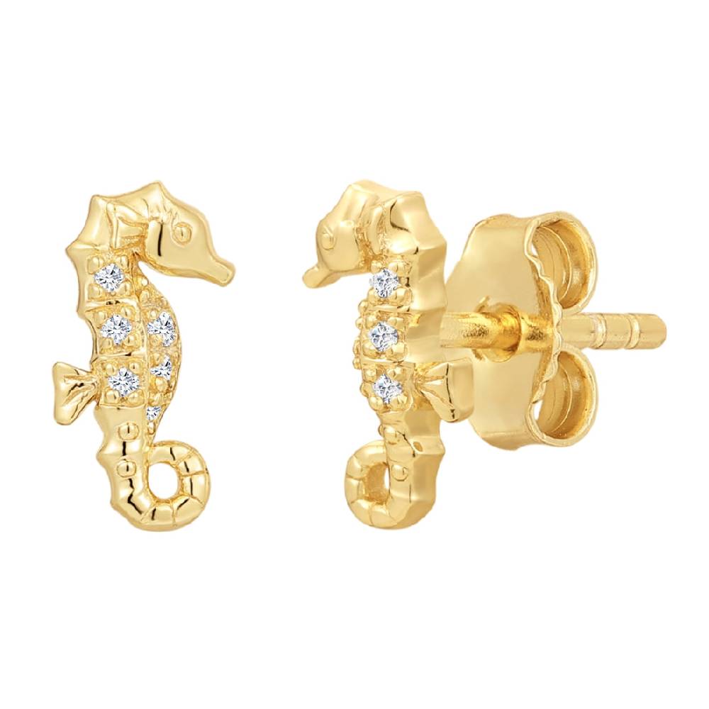 Rafaela Donata Ohrstecker Sterling Silber gelbgold Zirkonia weiß