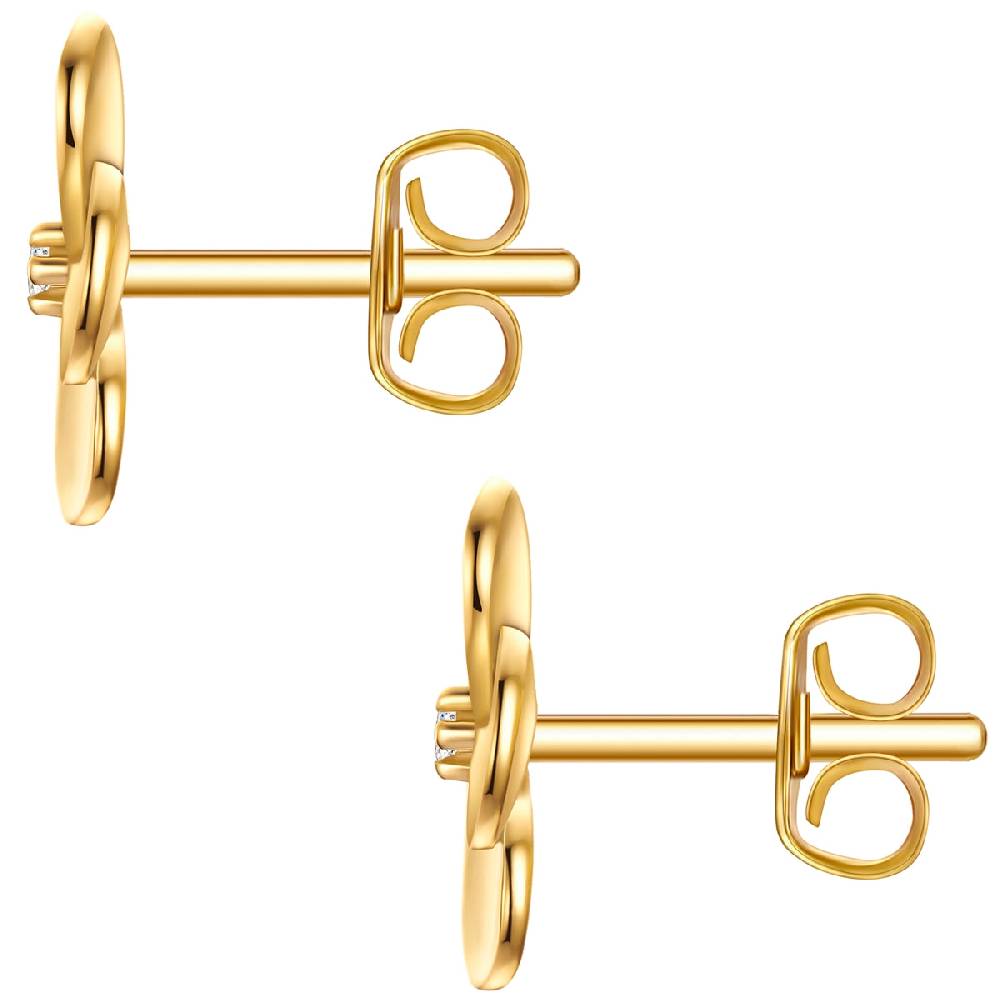 Rafaela Donata Ohrstecker Sterling Silber Gelbgold Zirkonia Weiß