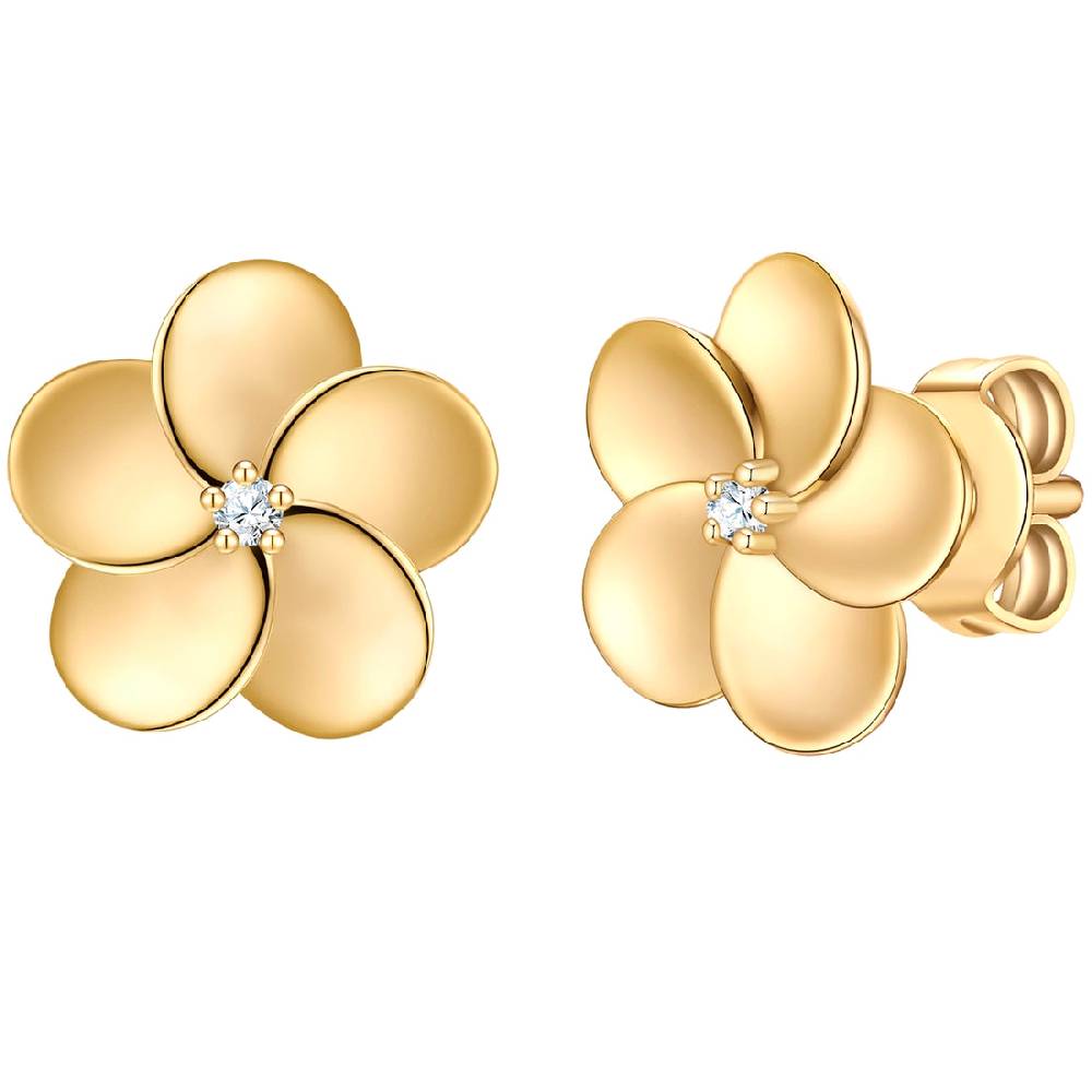 Rafaela Donata Ohrstecker Sterling Silber gelbgold Zirkonia weiß