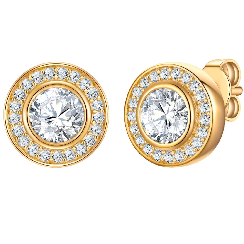 Rafaela Donata Ohrstecker Sterling Silber gelbgold Zirkonia weiß