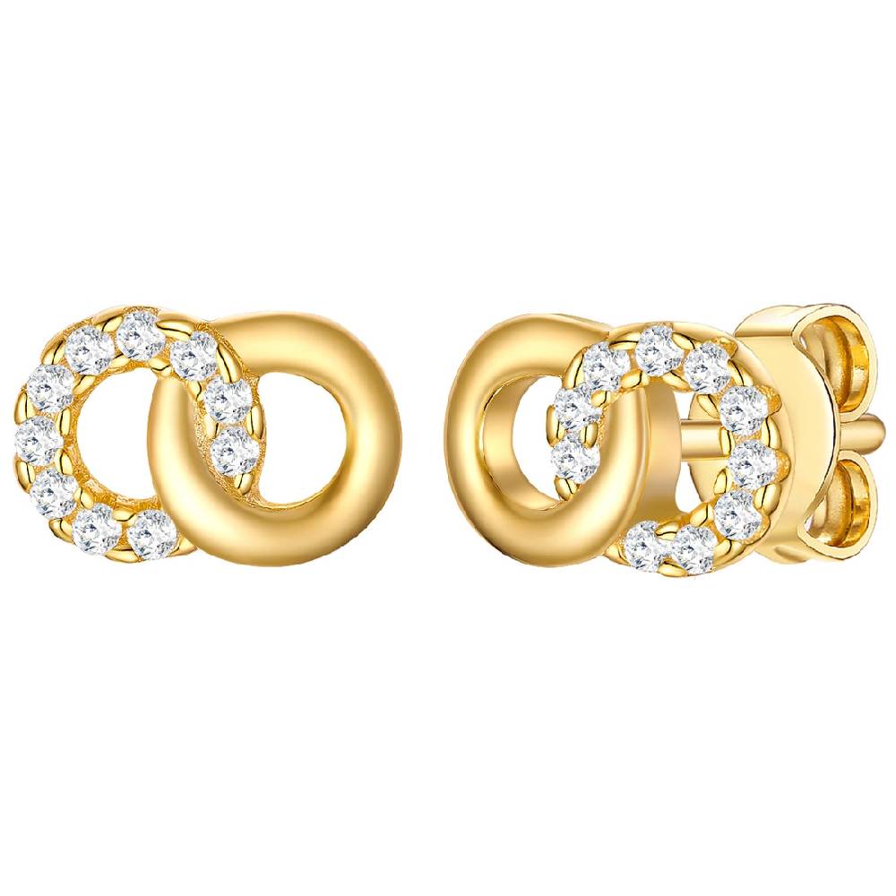 Rafaela Donata Ohrstecker Sterling Silber gelbgold Zirkonia weiß