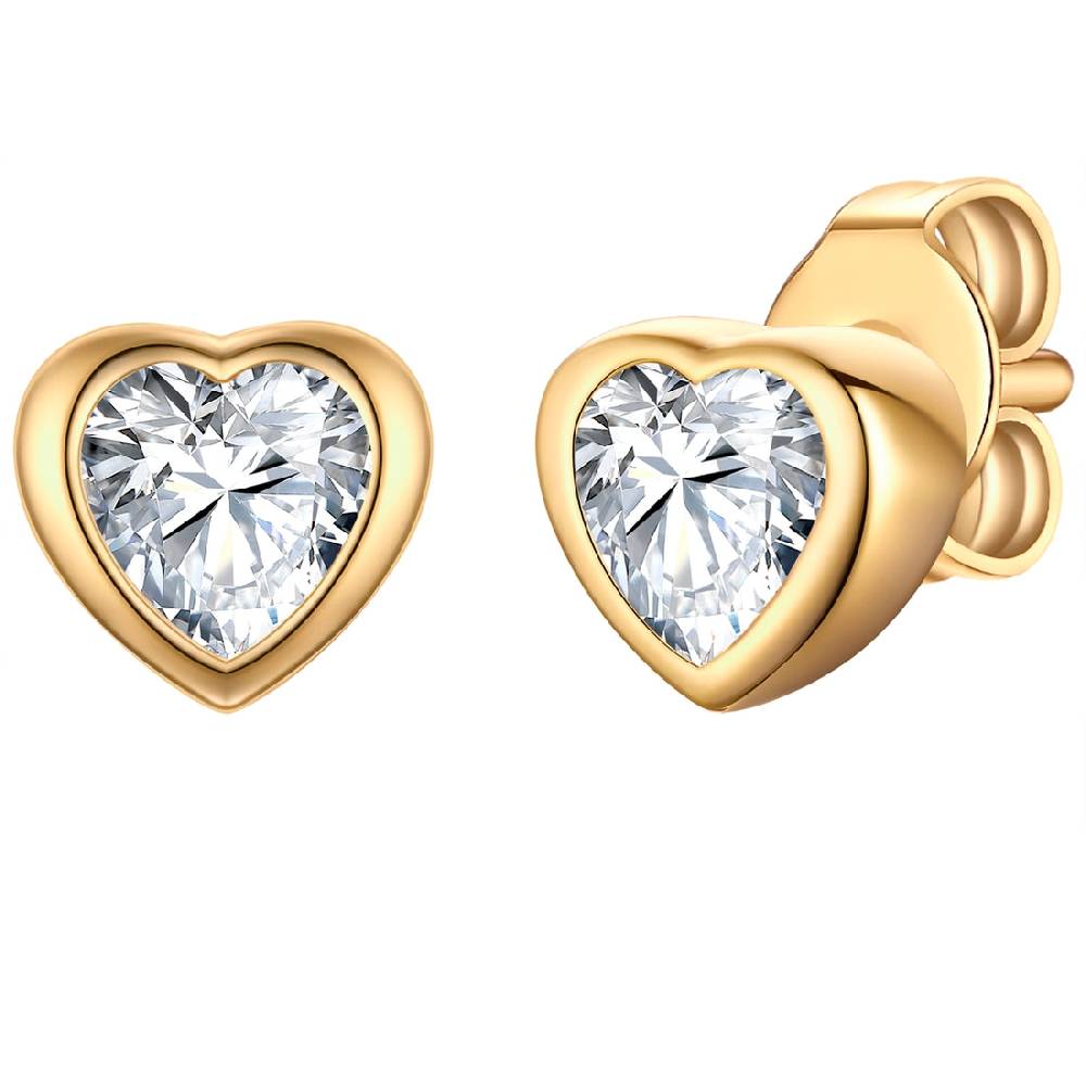 Rafaela Donata Ohrstecker Sterling Silber gelbgold Zirkonia weiß