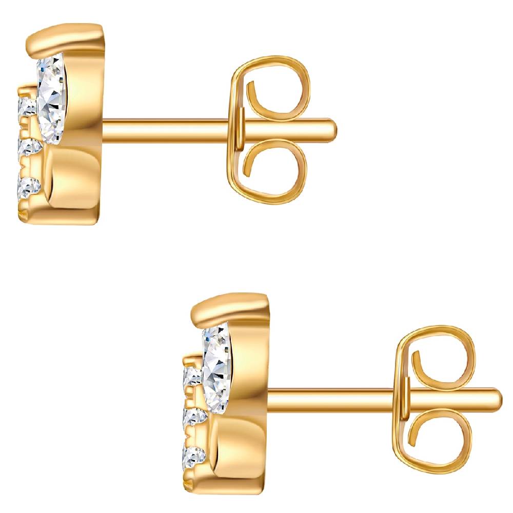 Rafaela Donata Ohrstecker Sterling Silber Gelbgold Zirkonia Weiß