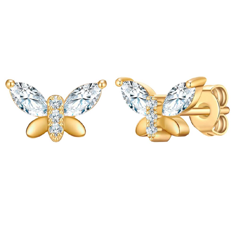 Rafaela Donata Ohrstecker Sterling Silber gelbgold Zirkonia weiß