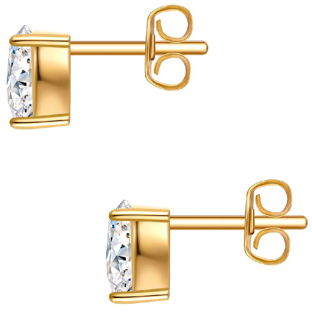 Rafaela Donata Ohrstecker Sterling Silber Gelbgold Zirkonia Weiß