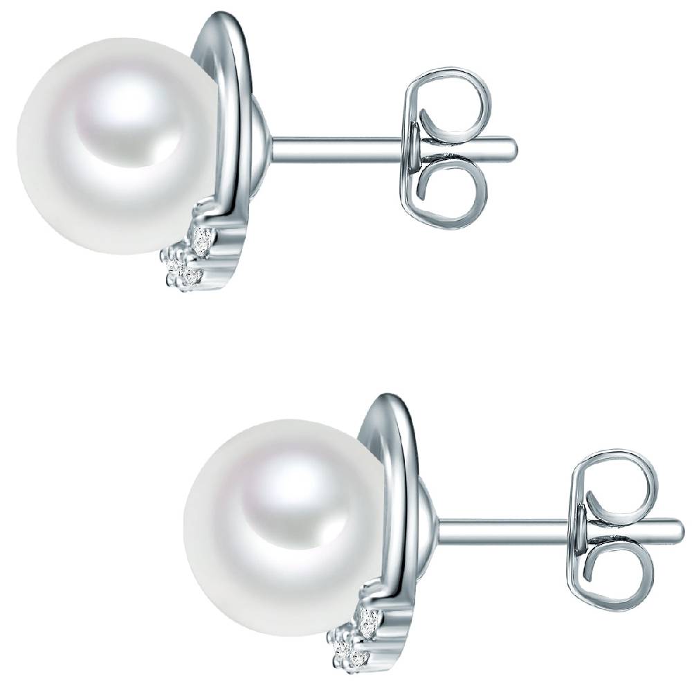 Rafaela Donata Ohrstecker Sterling Silber Perlmutt Weiß Zirkonia Weiß