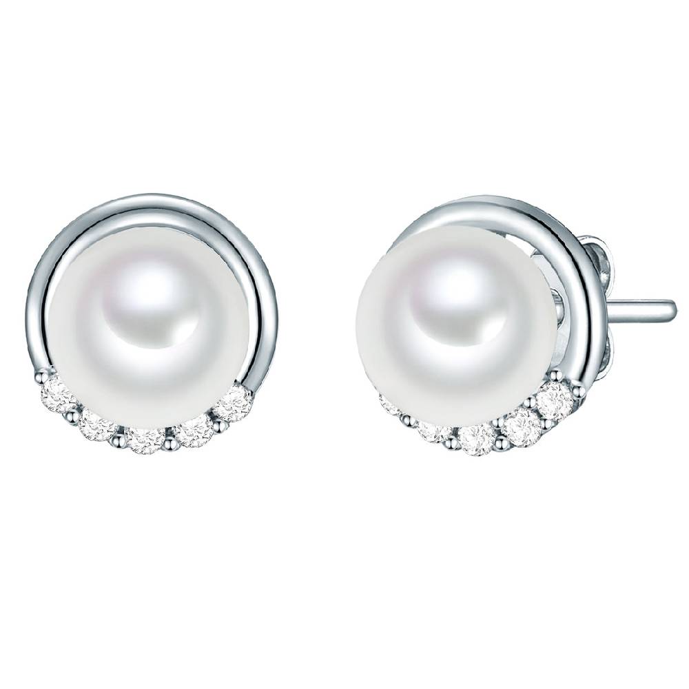 Rafaela Donata Ohrstecker Sterling Silber Perlmutt weiß Zirkonia weiß