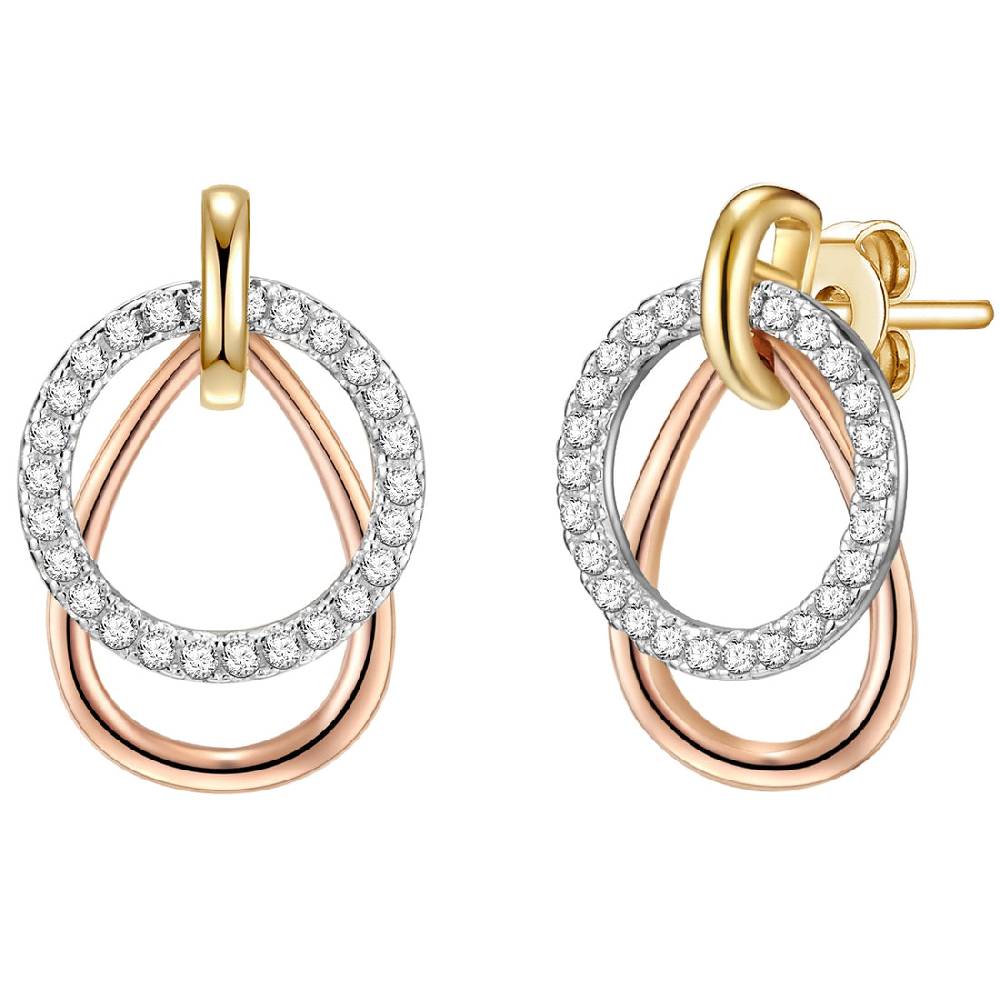 Rafaela Donata Ohrstecker Sterling Silber tri-Color Zirkonia weiß Rafaela Donata Ohrstecker Sterling Silber tri-Color Zirkonia weiß