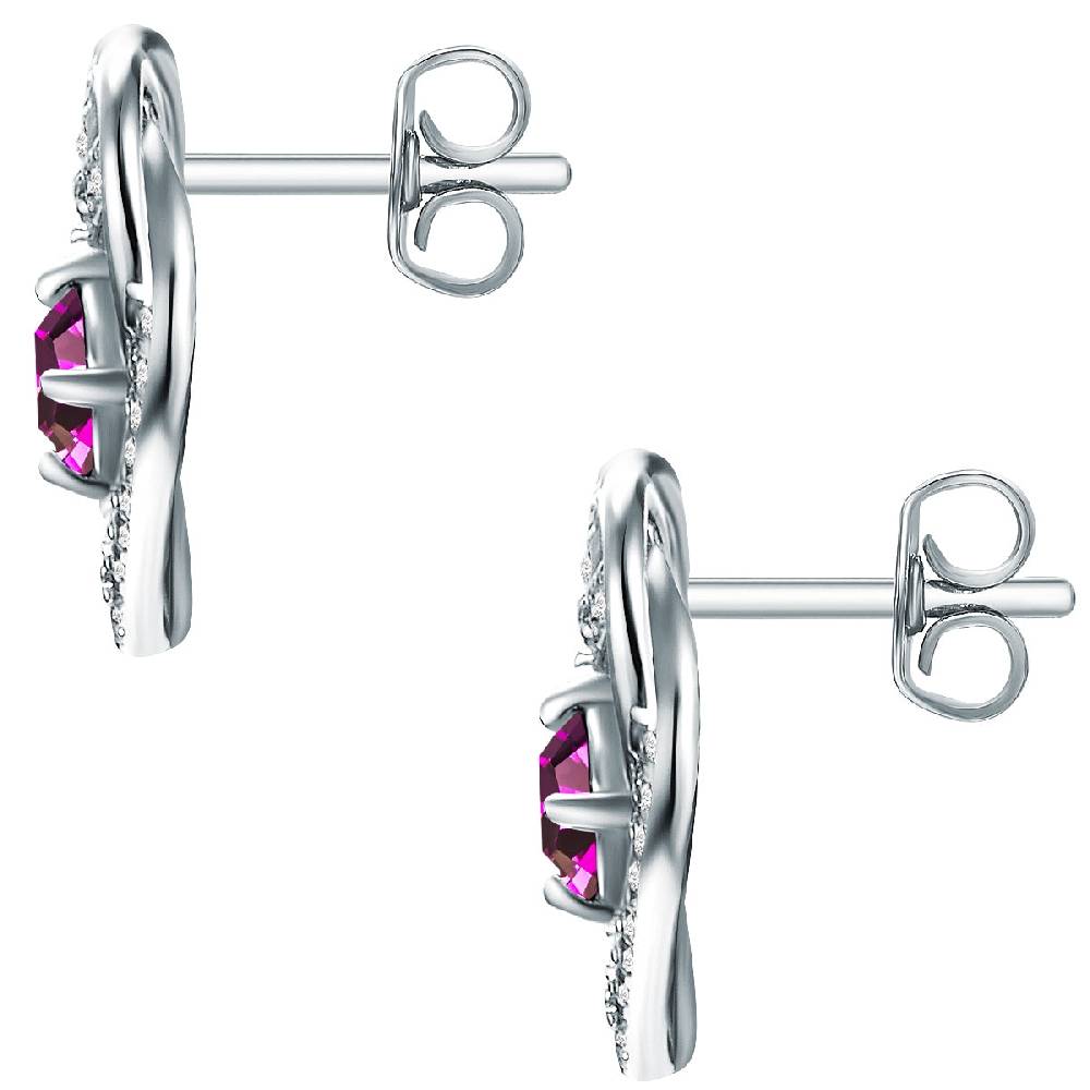 Rafaela Donata Ohrstecker Sterling Silber Verziert Mit Kristallen Von Swarovski® Amethyst Zirkonia Weiß