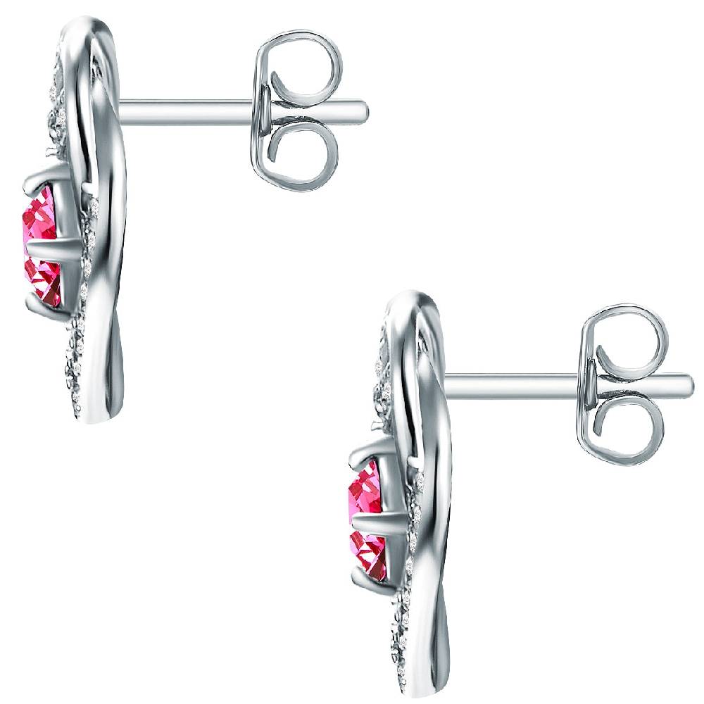Rafaela Donata Ohrstecker Sterling Silber Verziert Mit Kristallen Von Swarovski® Pink Zirkonia Weiß