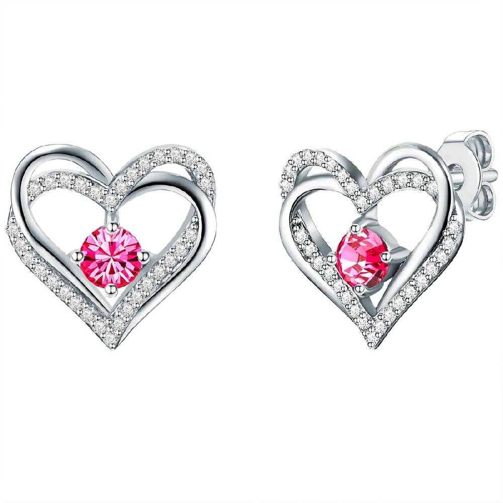 Rafaela Donata Ohrstecker Sterling Silber verziert mit Kristallen von Swarovski® pink Zirkonia weiß