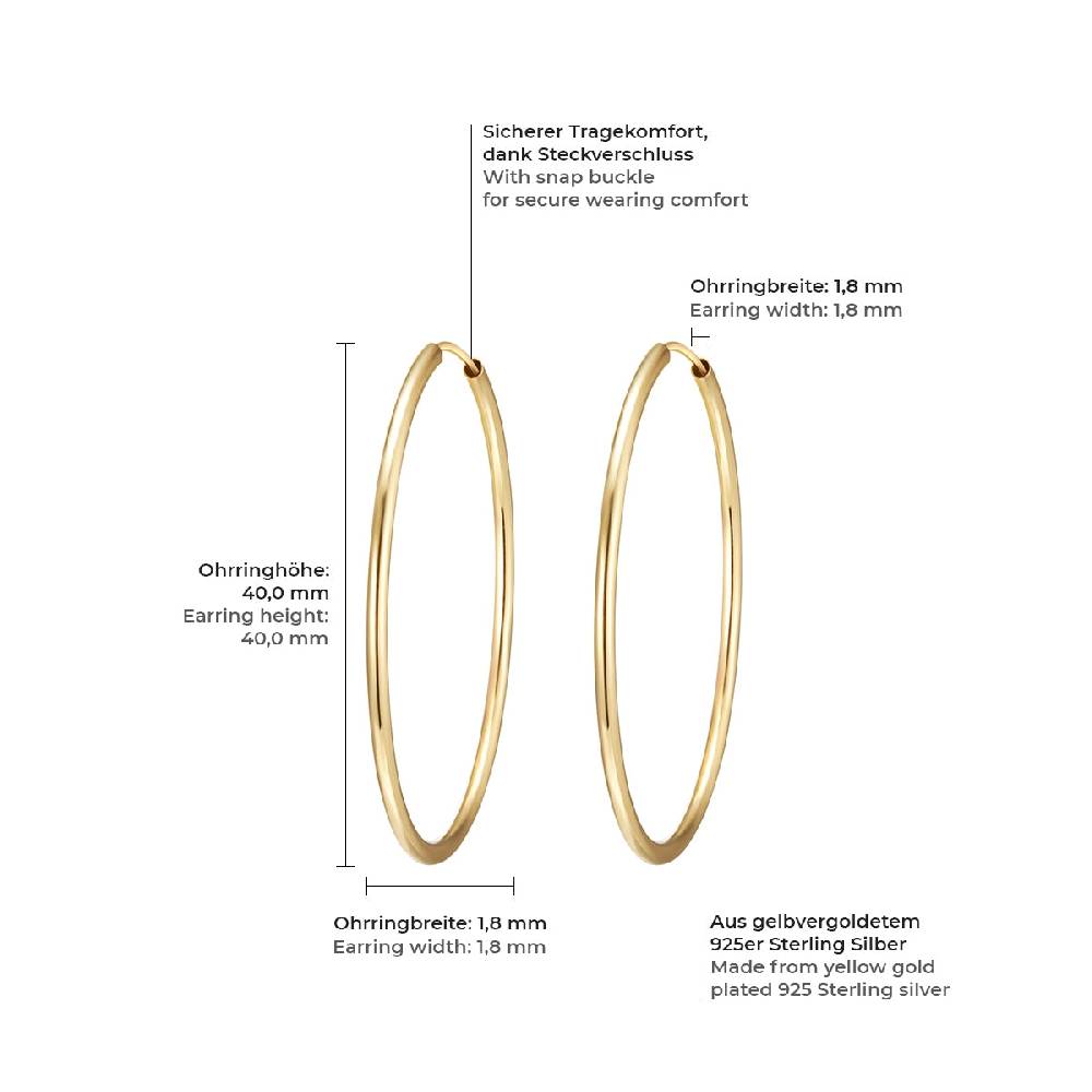 Rafaela Donata Creolen Sterling Silber Gelbgold