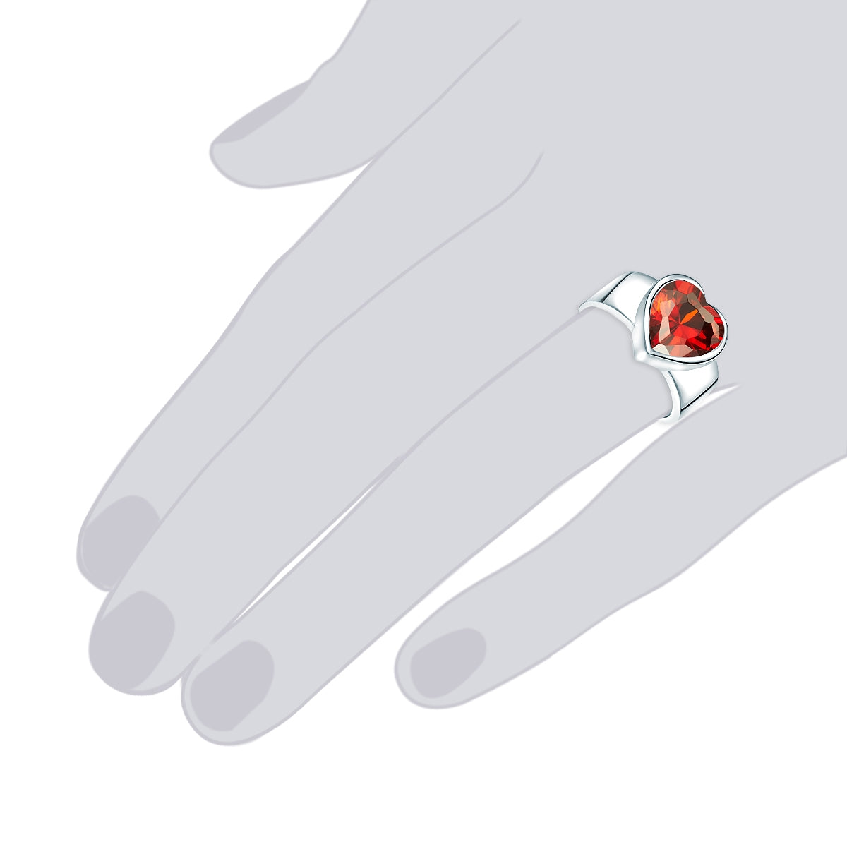 Rafaela Donata Ring Sterling Silber Zirkonia Rot