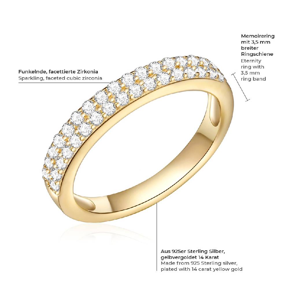 Rafaela Donata Ring Sterling Silber Gelbgold Zirkonia Weiß