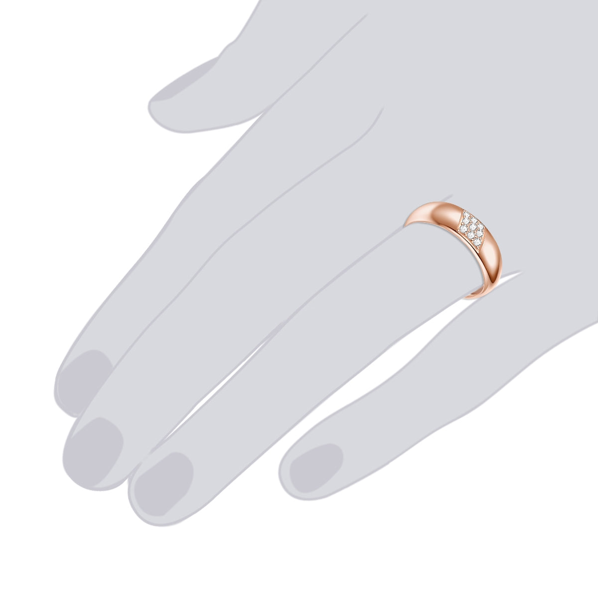 Rafaela Donata Ring Sterling Silber Roségold Zirkonia Weiß