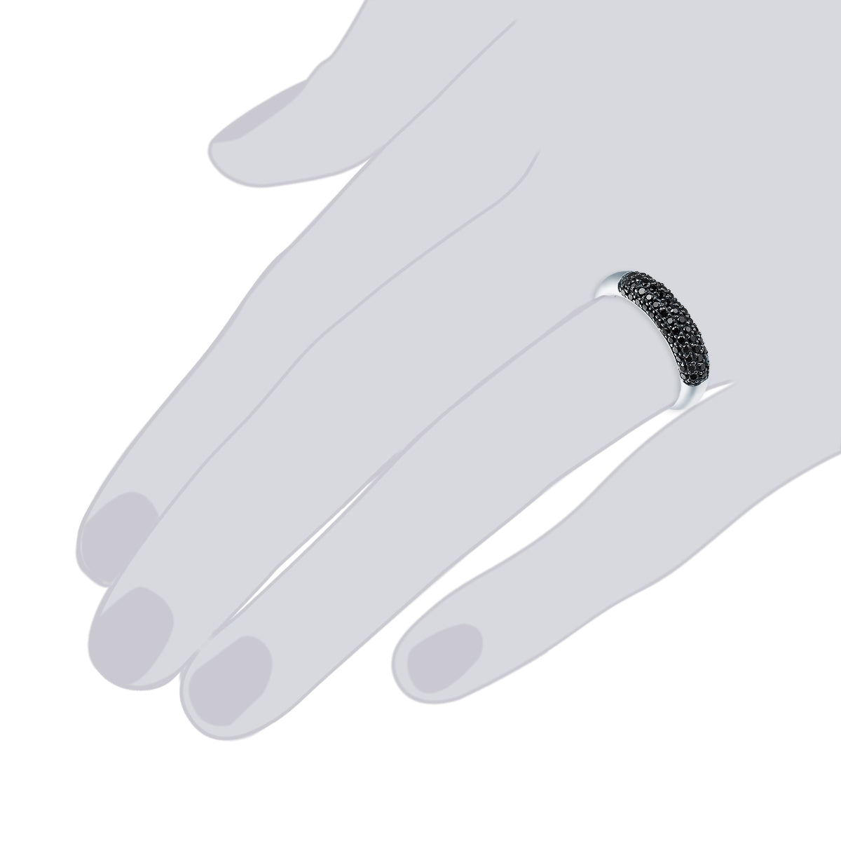 Rafaela Donata Ring Sterling Silber Zirkonia Schwarz