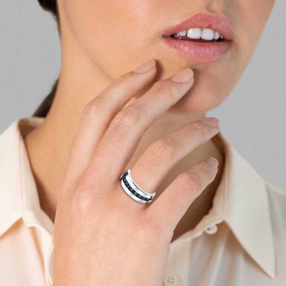 Rafaela Donata Ring Sterling Silber Zirkonia Schwarz