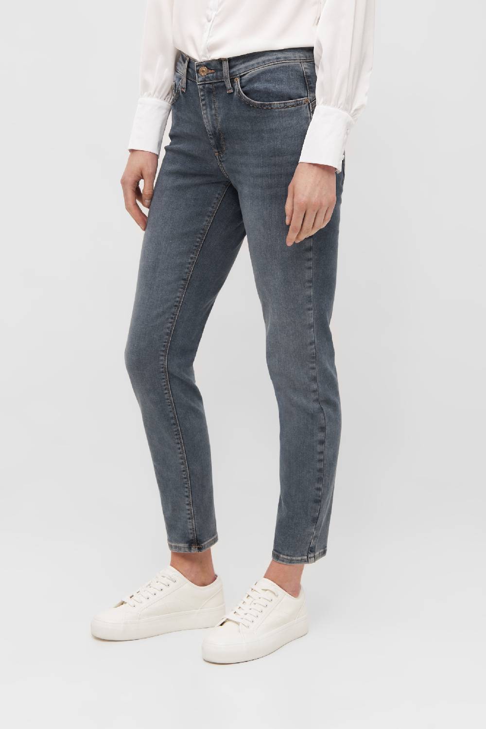 Raffaello Rossi 5-Pocket Slim lang Low Waist grau: SUZY