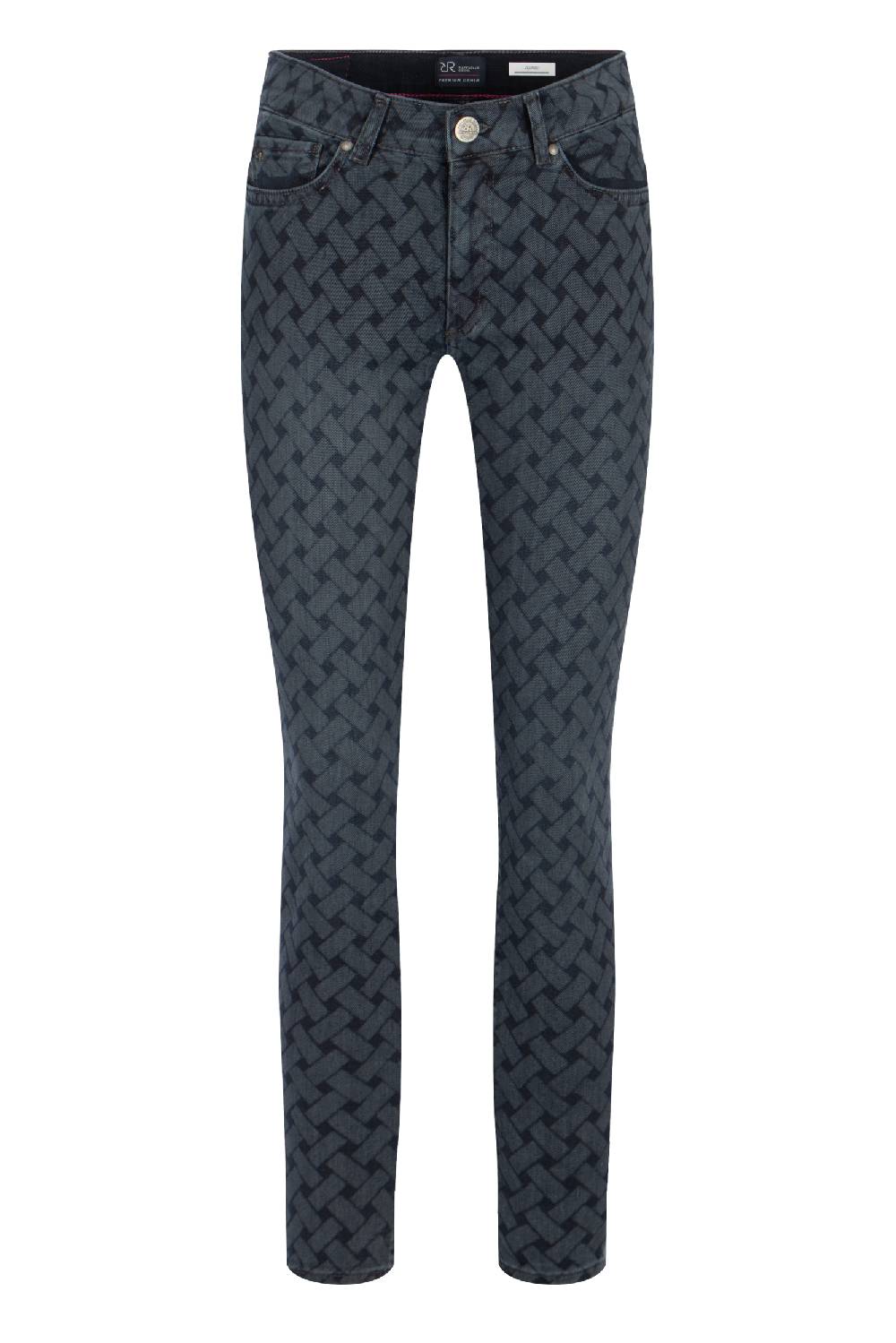 Raffaello Rossi 5-Pocket Slim Lang Mid Waist Gemustert: SUZY L