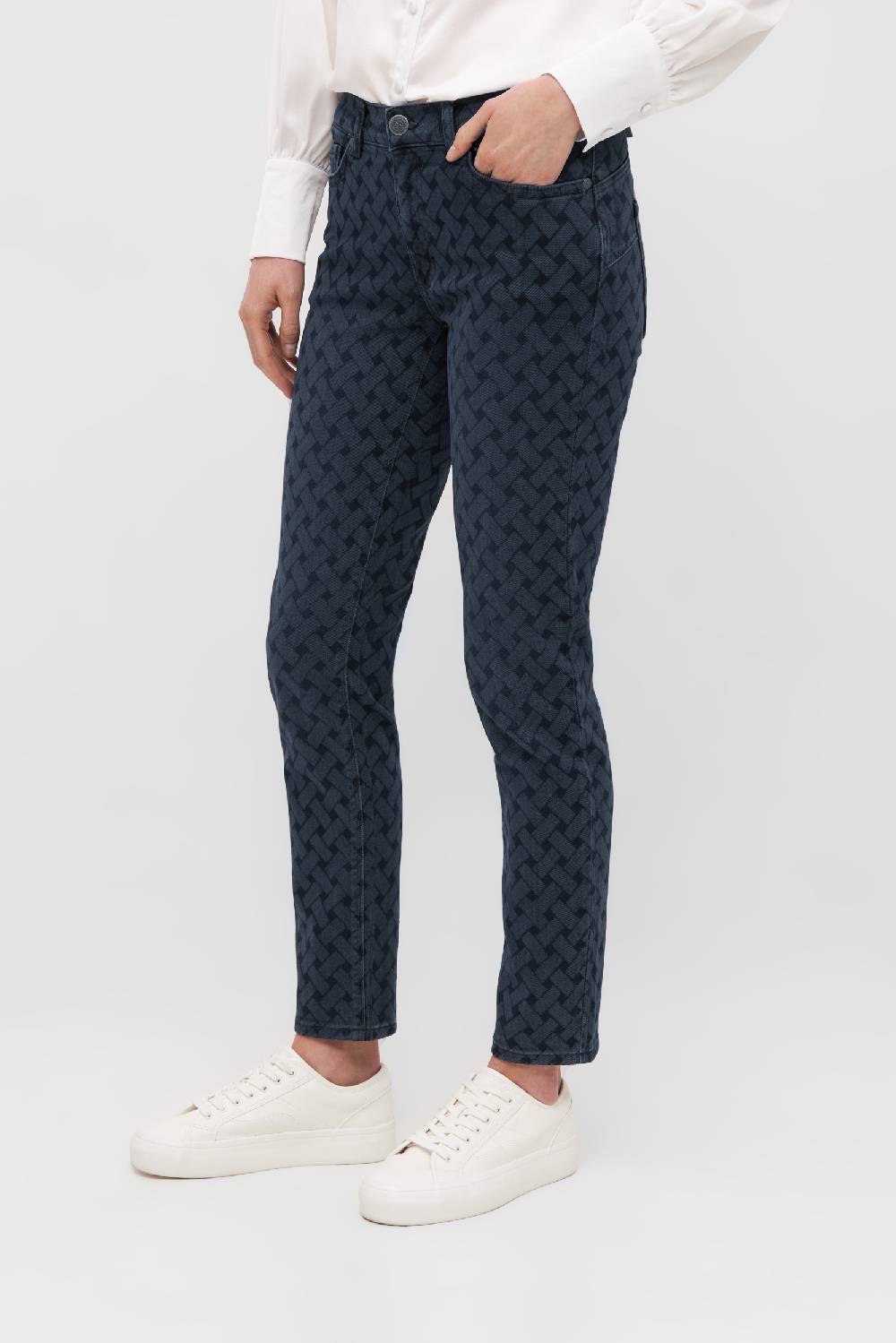 Raffaello Rossi 5-Pocket Slim lang Mid Waist gemustert: SUZY L