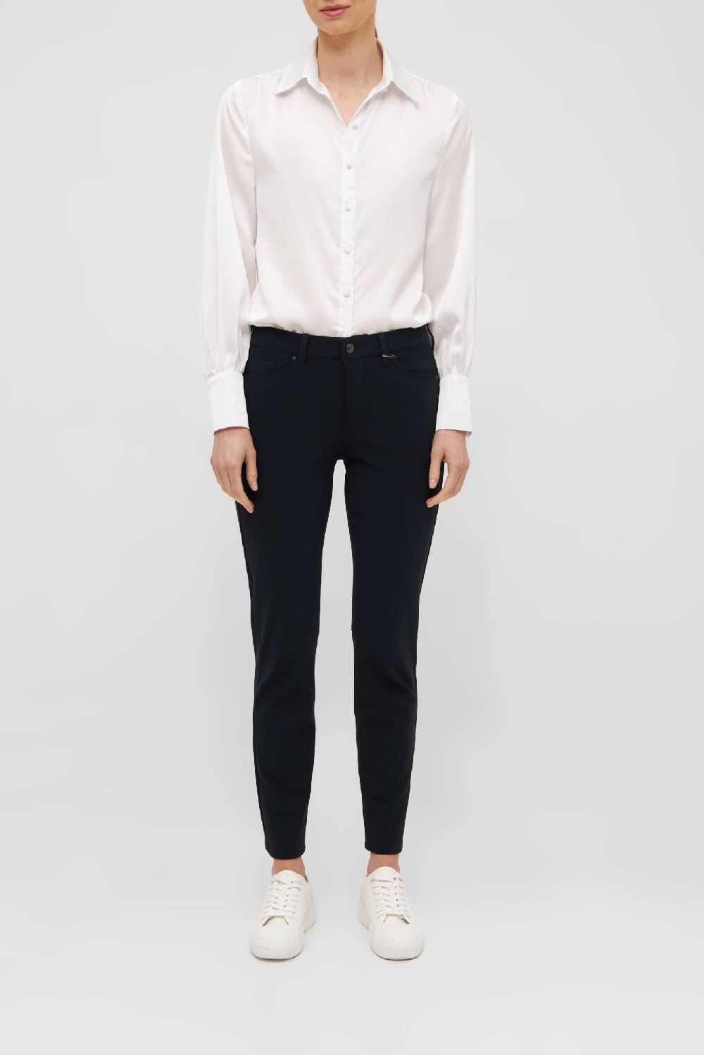 Raffaello Rossi 5-Pocket Slim Lang Mid Waist Schwarz: SUZY