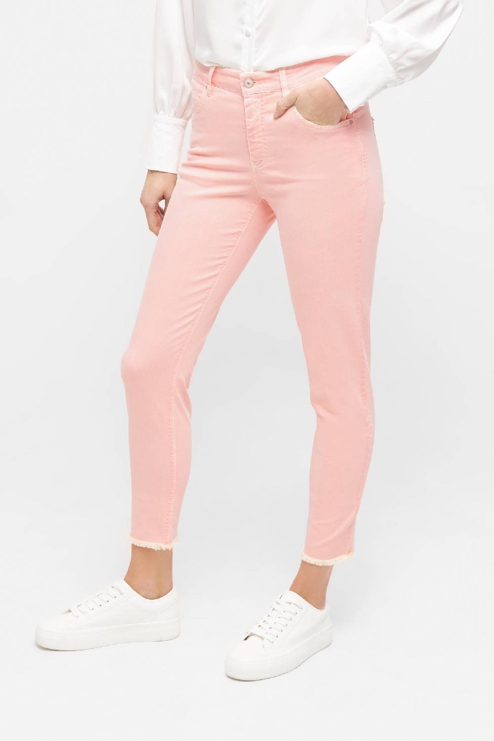 Raffaello Rossi 5-Pocket Slim verkürzt -7/8 Mid Waist rot: AMAL 7/8