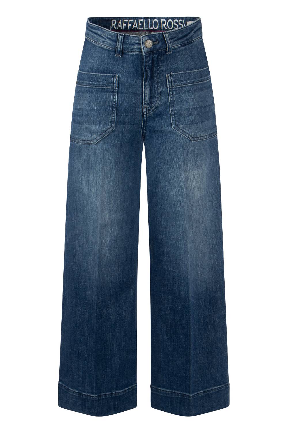 Raffaello Rossi 5-Pocket Wide Leg Verkürzt -6/8 High Waist Blau: MIRU 6/8
