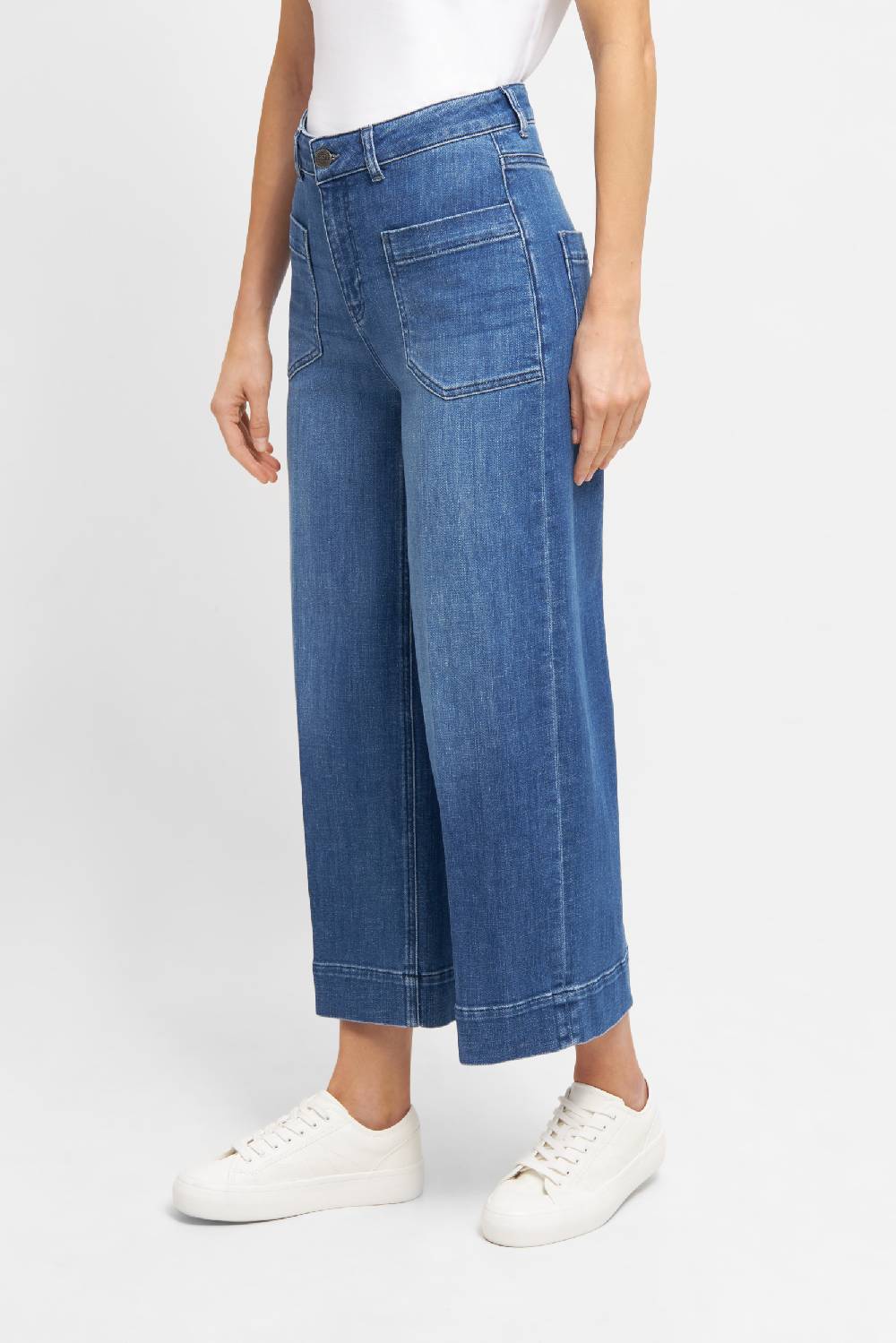 Raffaello Rossi 5-Pocket Wide Leg verkürzt -6/8 High Waist blau: MIRU 6/8