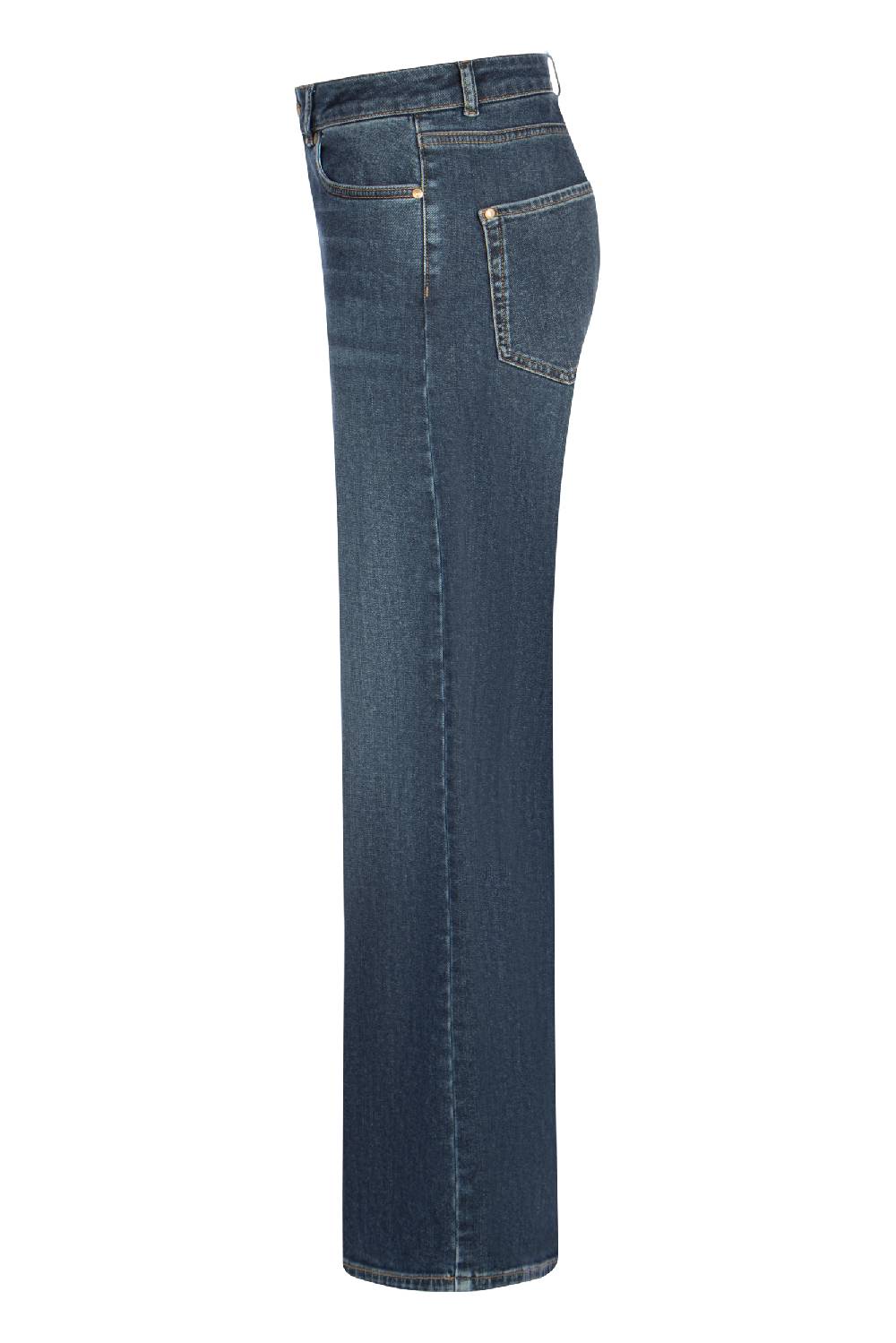 Raffaello Rossi Bootcut Wide Leg Lang High Waist Blau: SVENTY