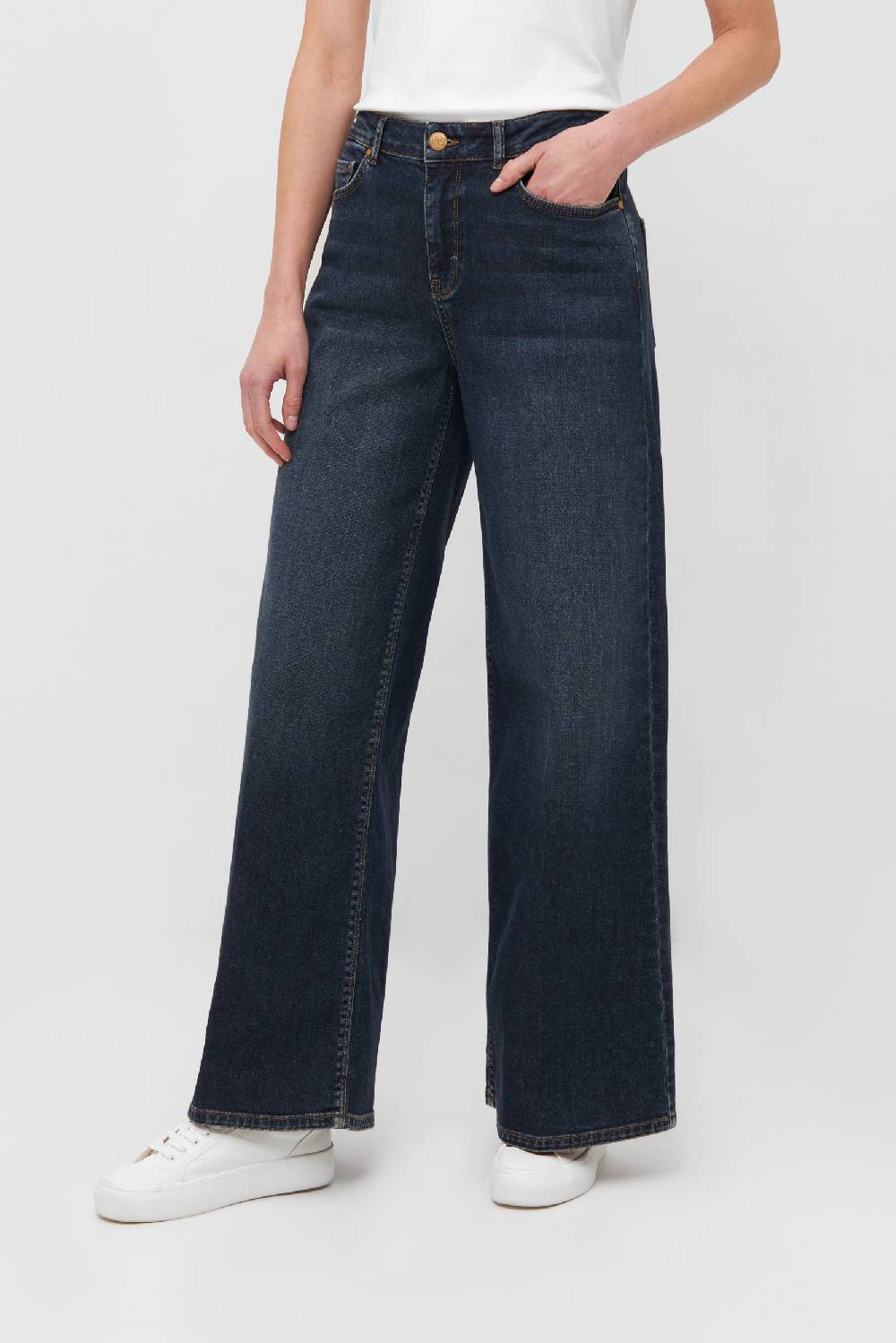 Raffaello Rossi Bootcut Wide Leg lang High Waist blau: SVENTY