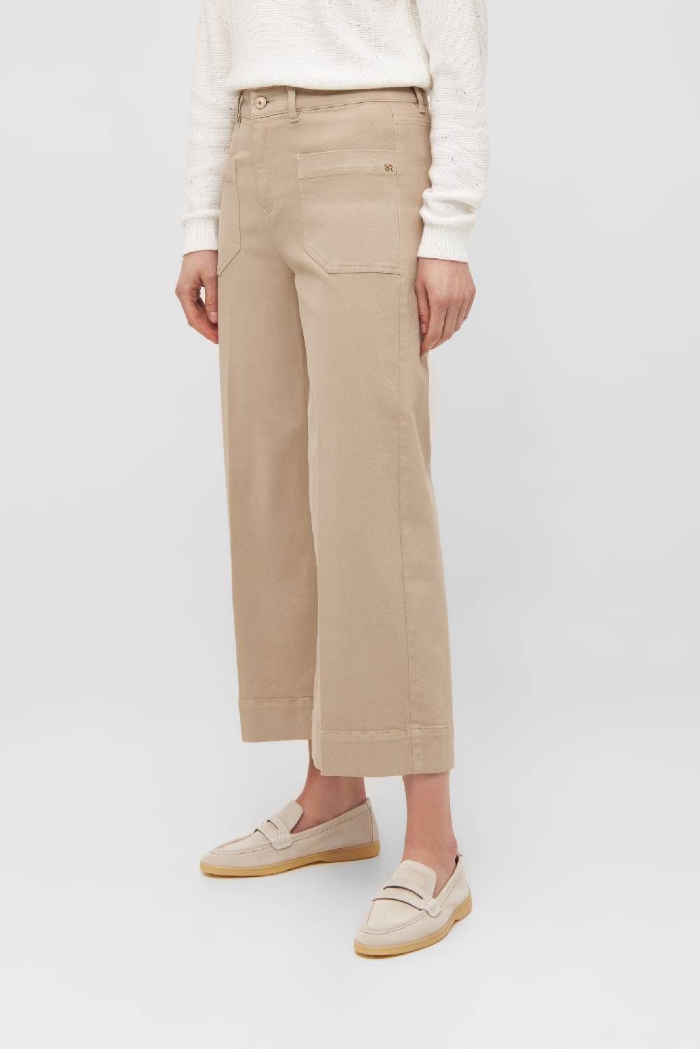 Raffaello Rossi Bootcut Wide Leg verkürzt -7/8 High Waist beige: MIRU 6/8