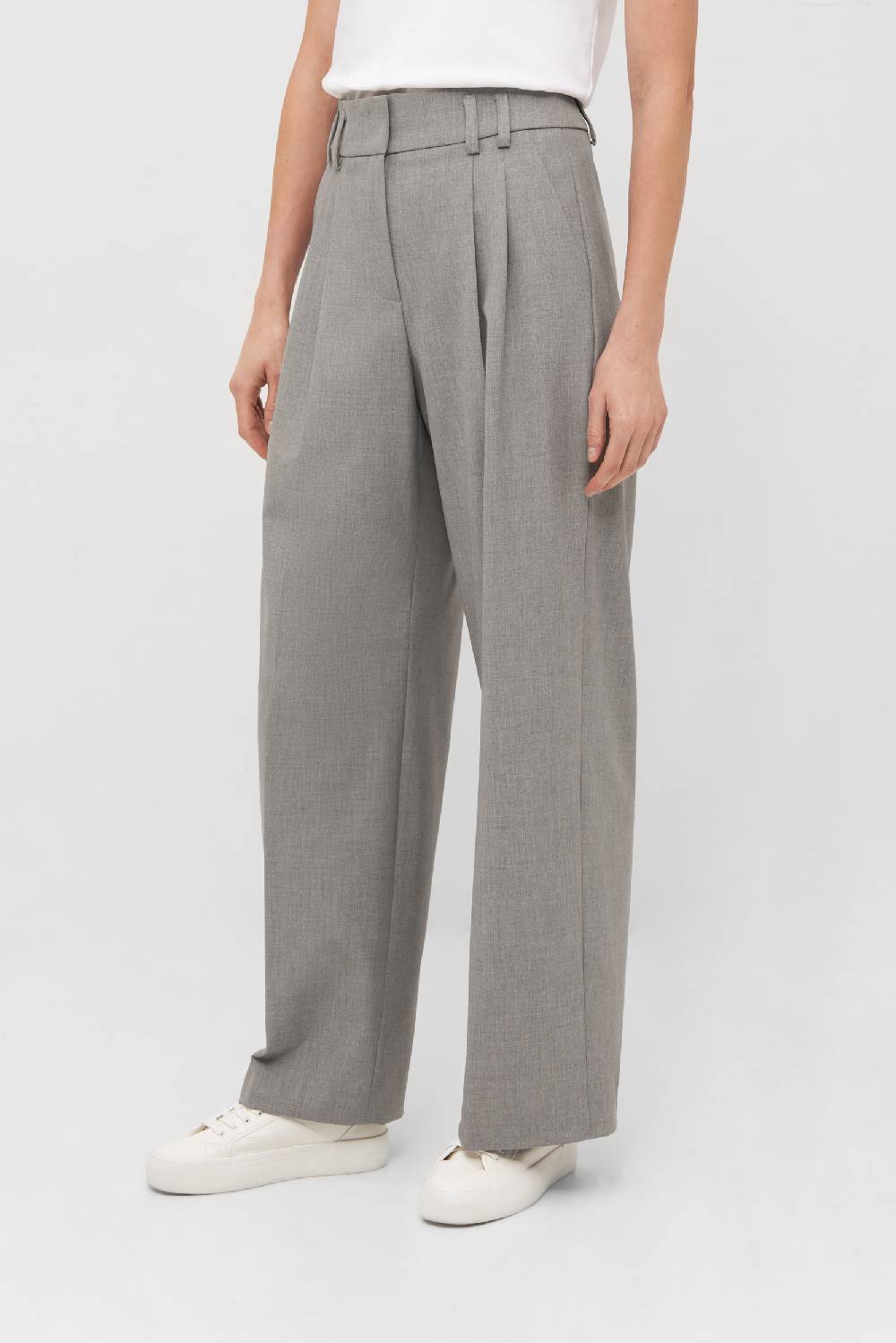 Raffaello Rossi Bundfaltenhose Wide Leg lang High Waist grau: MAYLA