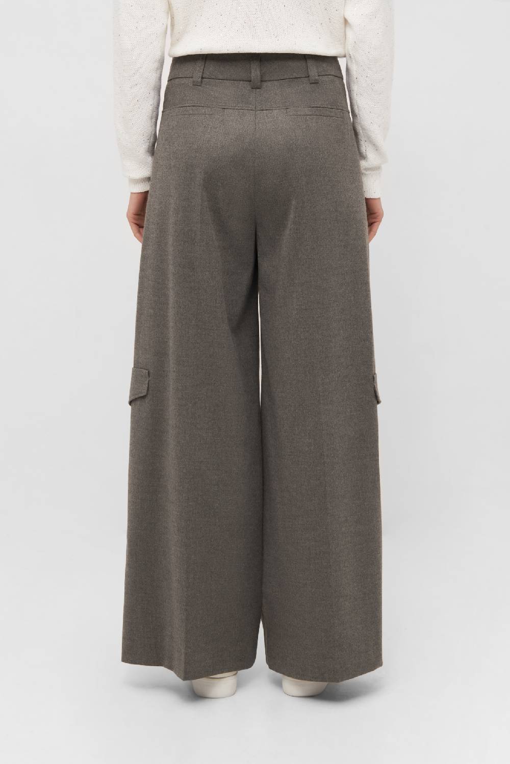 Raffaello Rossi Cargo Wide Leg Lang High Waist Grau: JASCHA