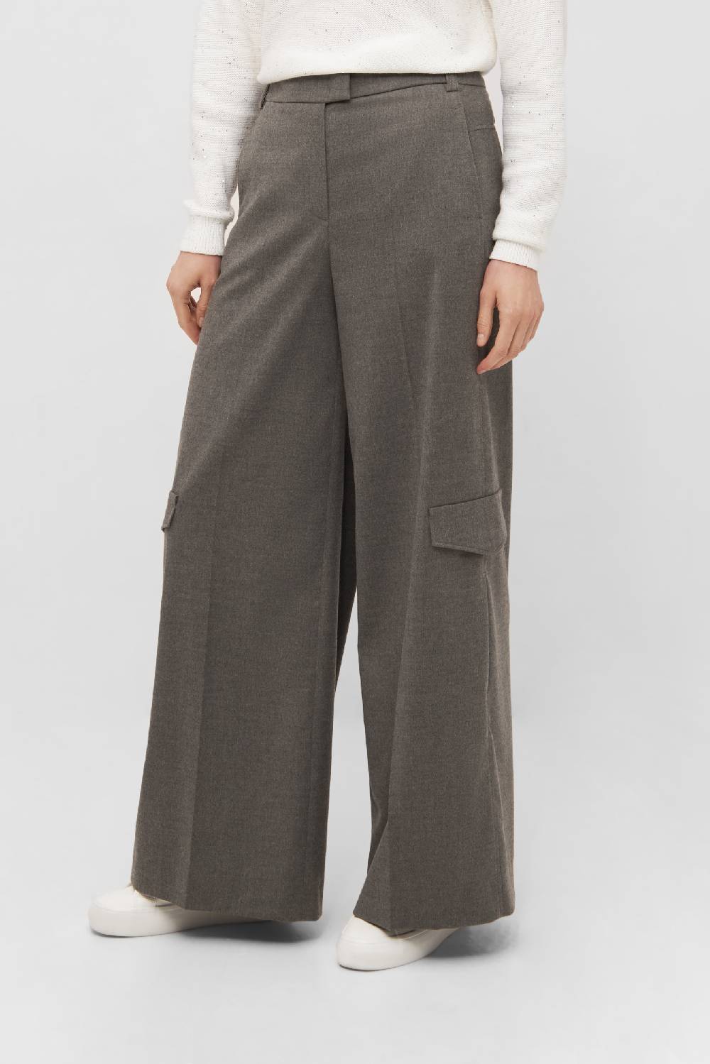 Raffaello Rossi Cargo Wide Leg lang High Waist grau: JASCHA