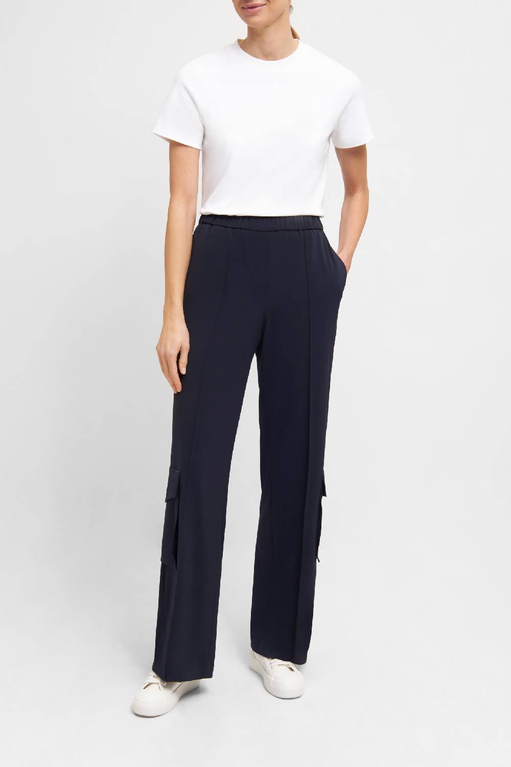 Raffaello Rossi Cargo Wide Leg Lang High Waist Schwarz: ALMA