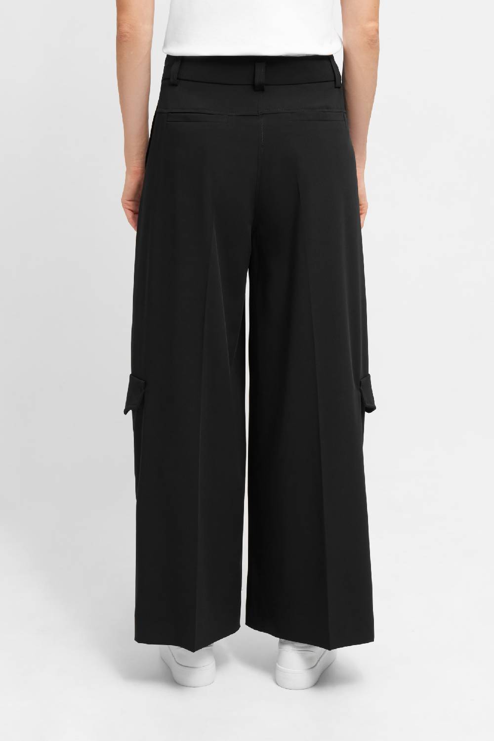 Raffaello Rossi Cargo Wide Leg Verkürzt -7/8 High Waist Schwarz: JASCHA
