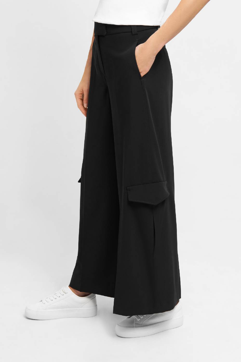 Raffaello Rossi Cargo Wide Leg verkürzt -7/8 High Waist schwarz: JASCHA