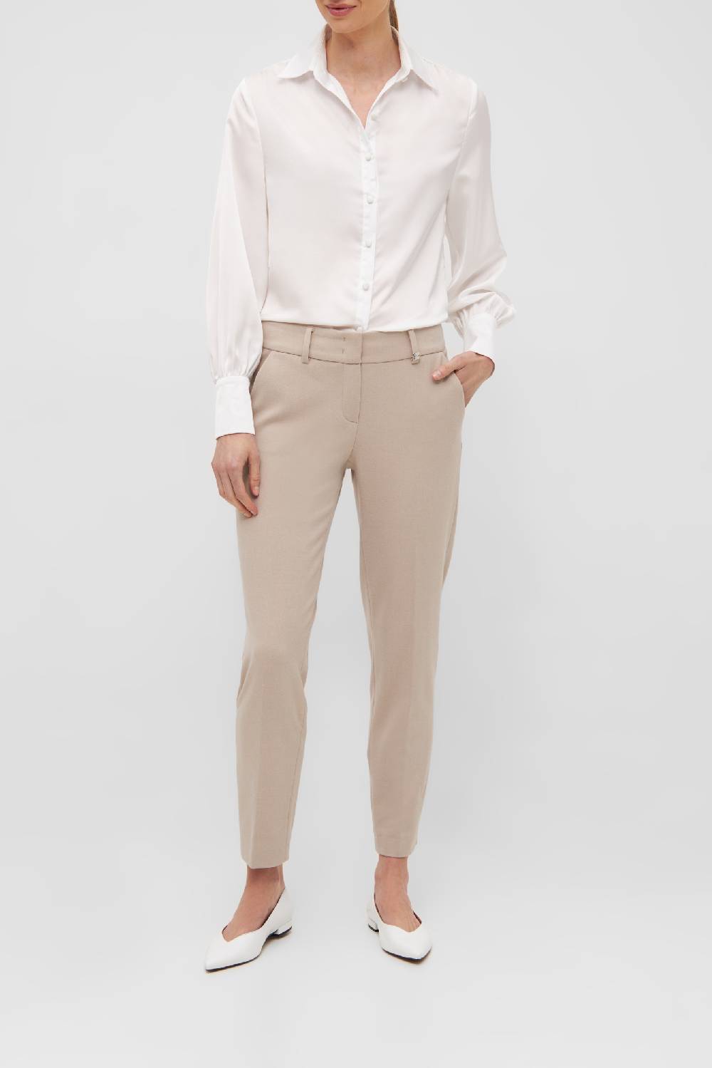 Raffaello Rossi Chino Straight Lang Mid Waist Schwarz: DORA O