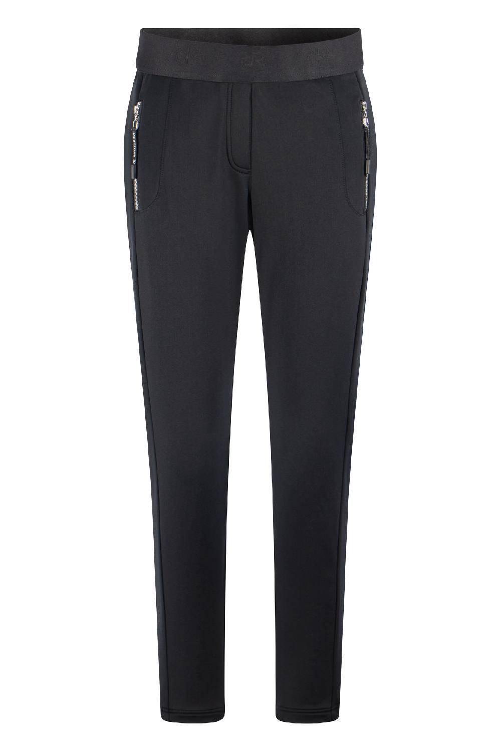 Raffaello Rossi Joggpant Relaxed Verkürzt -7/8 Mid Waist Schwarz: NATINA RIBBON