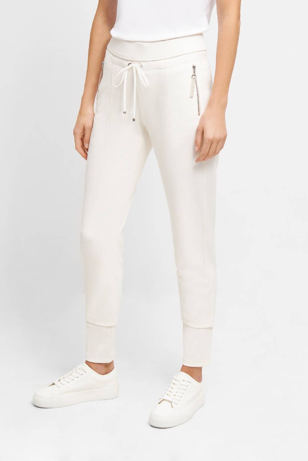 Raffaello Rossi Joggpant Relaxed verkürzt -7/8 Mid Waist weiß: CANDY O