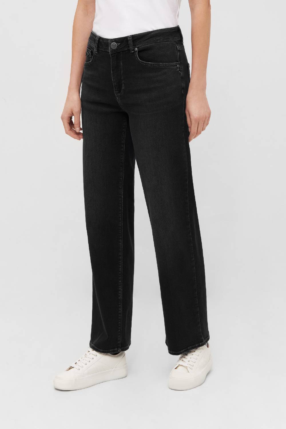 Raffaello Rossi Marlenehose Straight lang Mid Waist grau: KIRA B